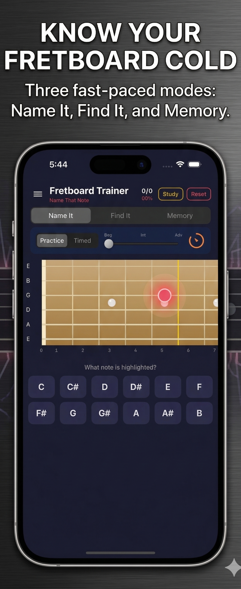 FretTrainer EZ main screen
