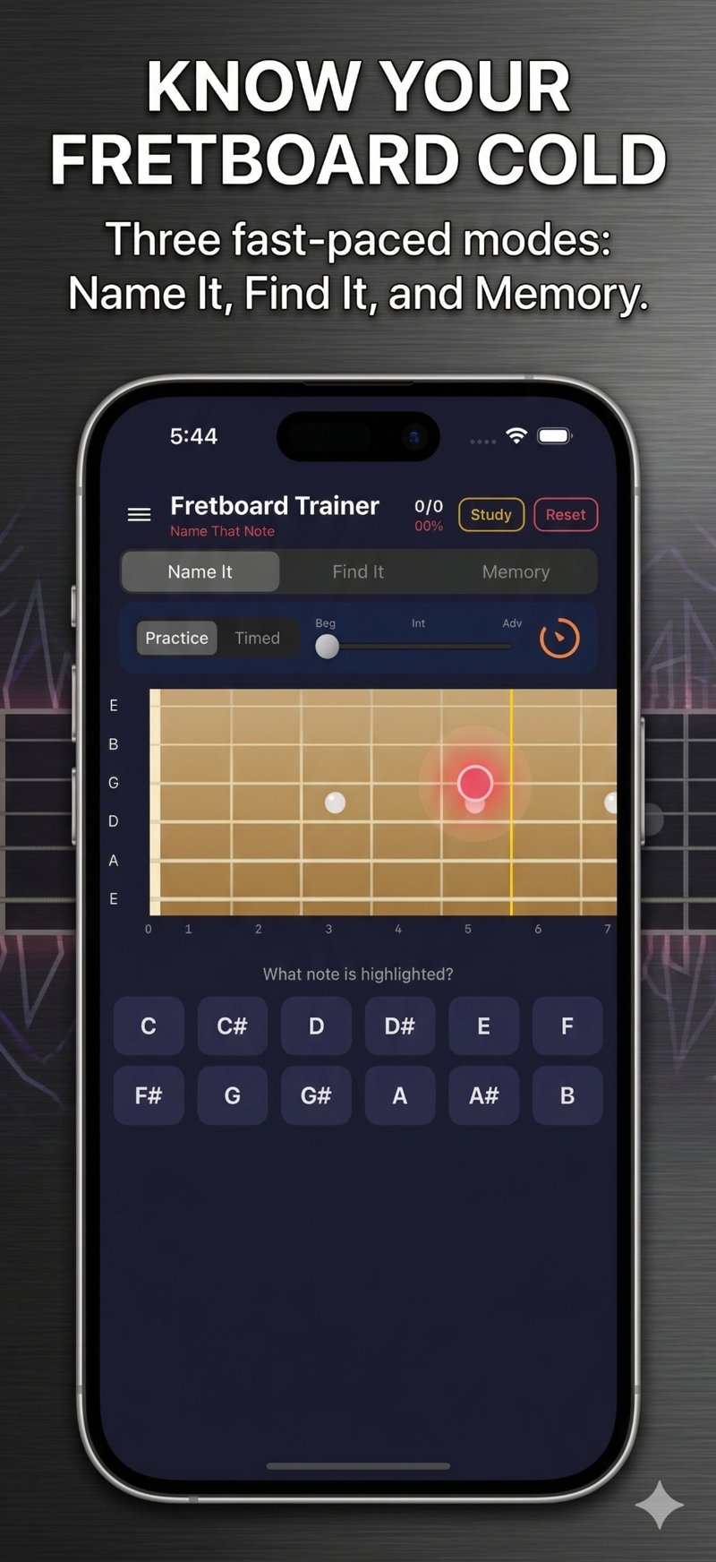 Fretboard trainer mode